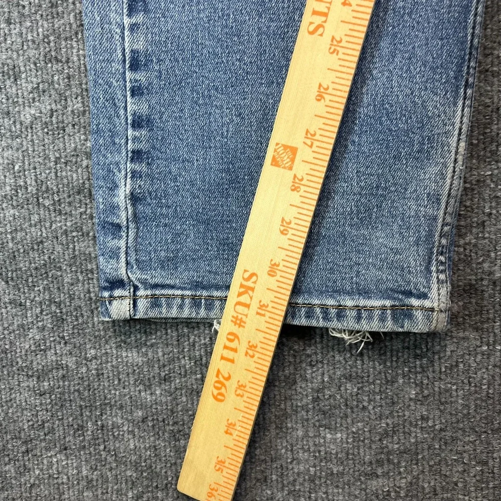 Levi's 505 Taper Fit Jeans Mens Blue Denim Stretch Classic Zip Fly 38X31 - Flaws